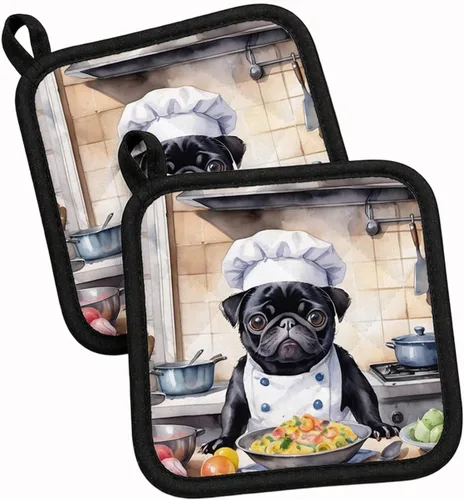 Vista 63 de Caroline's Treasures Coton de Tulear El Chef Par de Agarraderas de Ollas de Cocina Resistentes al Calor Juegos de Agarraderas de Ollas Almohadillas