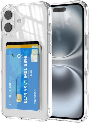 Vista 25 de 【Actualización】 Funda tipo cartera transparente para iPhone 13, antiamarilleo, delgada, parachoques de TPU + funda trasera de policarbonato con 2