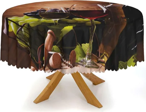 Vista 10 de Mantel redondo con temática de cebra, mantel lavable a prueba de derrames, lavable, reutilizable, para comedor, cocina, decoración del hogar, cena