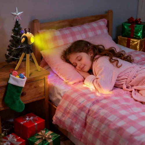 Vista 9 de Linterna de Navidad para niños, juguete de regalo - Papá Noel, pulpo plegable con soporte, LED con 8 modos de color y 8 canciones, regalo para niños