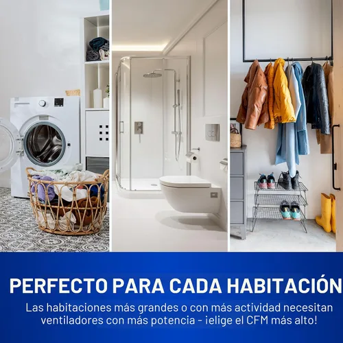 Vista 5 de Panasonic WhisperValue Ventilador de techo/pared de baño, 50-80-100 CFM, FV-0510VS1