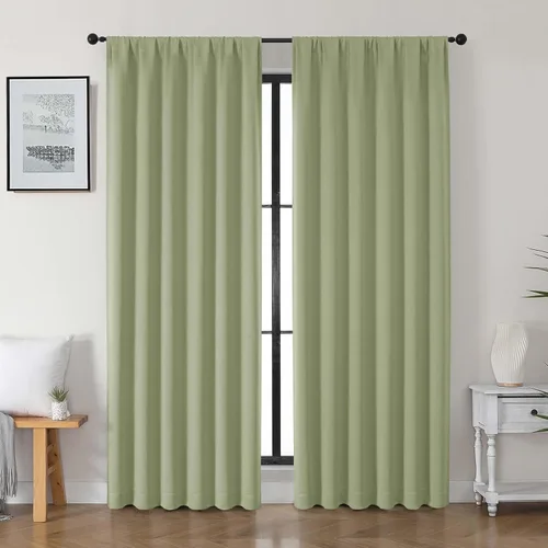 Vista 88 de Gwine Cortinas opacas para dormitorio, 54 pulgadas de largo, paneles de cortina de ventana con aislamiento térmico y reducción de ruido, cortinas