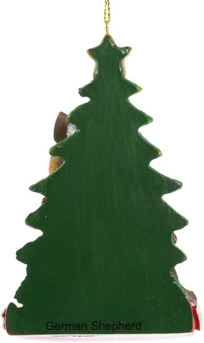 Vista 4 de Pastor alemán con adorno de árbol de Navidad para personalización, resina
