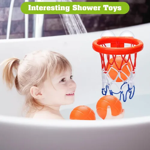 Vista 9 de KSABVAIA Juguetes de baño, aro de baloncesto para bañera para niños pequeños, juguetes de baño, juguetes de ducha para niños de 4 a 8 años, aro