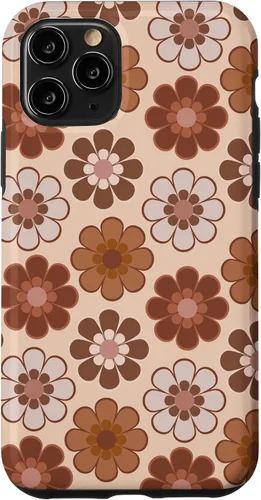 Vista 29 de 70s Retro Floral Pattern in Brown, Tan and Camel Case for iPhone 17