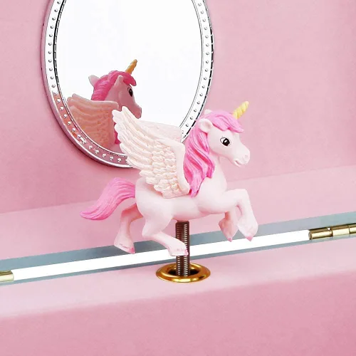 Vista 5 de RR ROUND RICH DESIGN Joyero musical para niñas con temática de bailarina y unicornio mágico