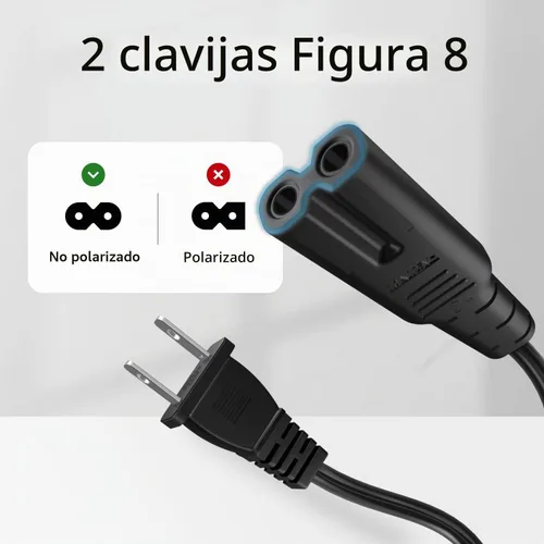 Vista 4 de TNP C7 - Cable de alimentación de 2 clavijas, figura 8, para TV y consolas Negro