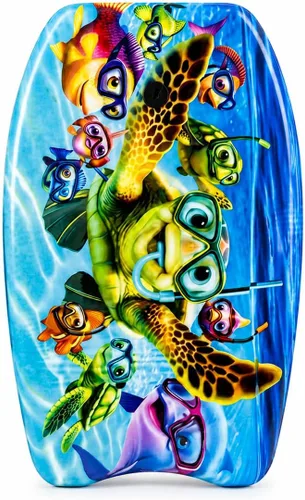 Vista 16 de PMU Bodyboard impreso de 26 pulgadas, correa de muñeca ligera, parte inferior lisa para playa, tabla de surf para niños, adolescentes y adultos