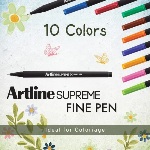Vista 7 de Artline SUPREME - Bolígrafos de punta fina para dibujar, colorear, escribir, adecuados para arte y diseño, bolígrafo de tinta con punta fina