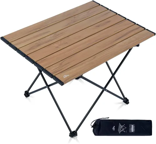 Vista 27 de iClimb - Mesa de camping ultraligera y compacta plegable con bolsa de transporte (color negro - L)