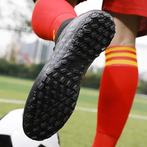 Vista 6 de Qzzsmy Tenis profesionales de fútbol para hombre para interiores y exteriores para competición entrenamiento atléticos para niños grandes
