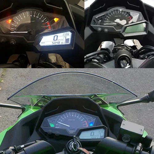 Vista 4 de Acouto Velocímetro de motocicleta para 300 6 engranajes LCD motocicleta odómetro tacómetro velocidad medidor de combustible 15000RPM 0.0-123.7 mi/h