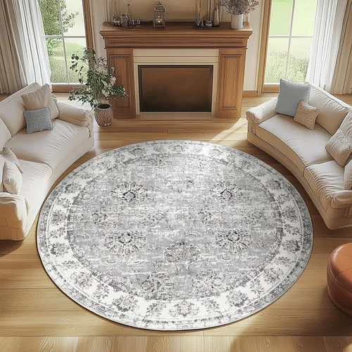 Vista 147 de jinchan Fiora - Alfombra lavable de área pequeña, alfombra de entrada floral de medio círculo de 2 x 3, tapete de media luna de pelo bajo, suave