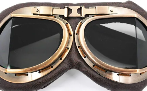 Vista 6 de Gafas de motocicleta estilo vintage de piloto aviador para motocross, cruiser, scooter, anti UV, antiarañazos, a prueba de polvo para ciclismo
