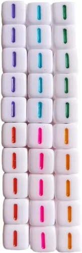 Vista 21 de Xeahung 200 cuentas de letras acrílicas cuadradas multicolor para hacer joyas, llaveros de bricolaje, collares, pulseras, decoraciones