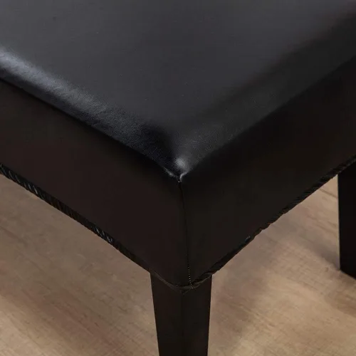 Vista 5 de CALIDAKA Funda de banco de piel sintética, elástica, suave, elástica, extraíble, lavable, protector de muebles, para banco de 42.12 a 53.94 pulgadas