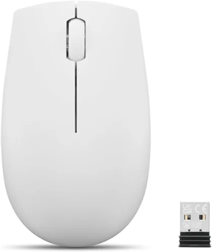 Vista 10 de Ratón inalámbrico Lenovo 300 – Ratón de computadora para PC, portátil con Windows – Diseño ambidiestro – Receptor Nano USB de 2.4 GHz – 12 meses