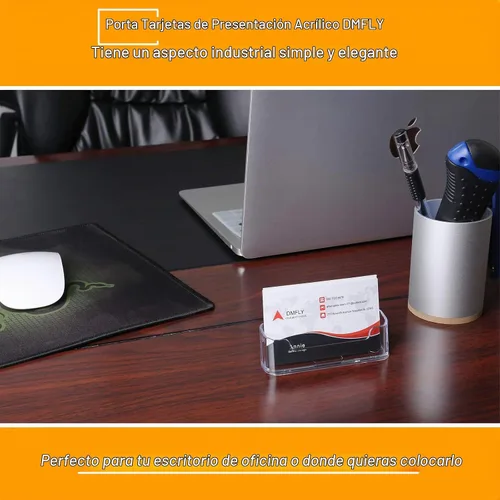 Vista 2 de Paquete de 16 tarjeteros transparentes para escritorio, pantalla de tarjetas de visita de plástico acrílico para oficina, cabina de exposiciones