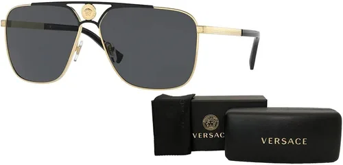 Vista 3 de Versace VE2238 Rectangle Sunglasses for Men BUNDLE With Designer iWear Complimentary Eyewear Kit