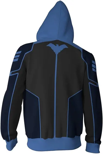 Vista 3 de Sudadera con capucha unisex con cremallera 3D para adultos