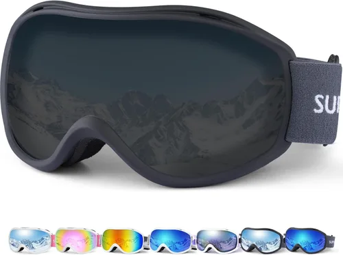 Vista 10 de Supertrip Gafas de esquí para hombres y mujeres, antivaho para nieve, protección UV, gafas de snowboard para adultos y jóvenes