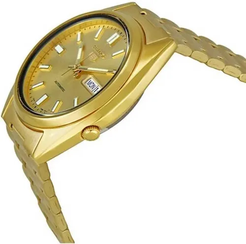 Vista 2 de SEIKO Reloj automático para hombre con esfera dorada serie 5 SNXS80K1, Oro, Moderno