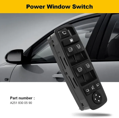 Vista 5 de OCPTY Interruptor de elevalunas eléctrico del lado del conductor, interruptor de control maestro para Mercedes-Benz 2007-2009 GL320 para GL350