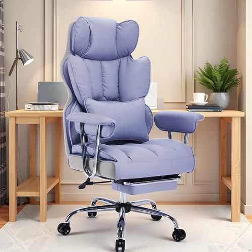 Vista 21 de Efomao - Silla ejecutiva de escritorio para oficina, con reposapiés, soporte lumbar y capacidad de carga hasta 400 libras, silla de computadora