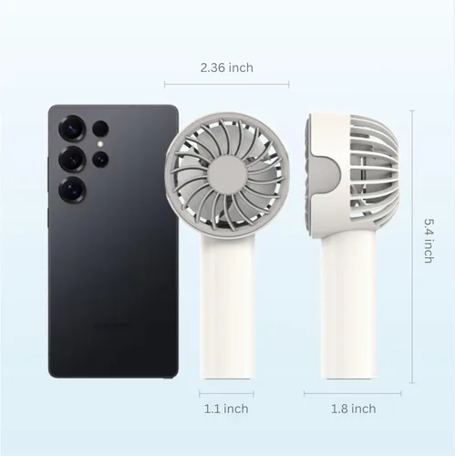 Vista 3 de MOVEX Mini ventilador de mano portátil recargable, 3 velocidades de refrigeración personal USB, ventilador de viaje ligero de bolsillo para verano