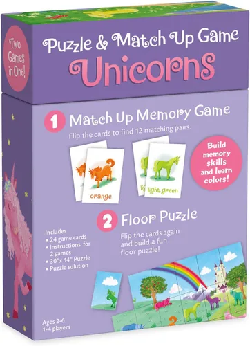 Vista 6 de Peaceable Kingdom Puzzle de unicornio y juego de coincidencias