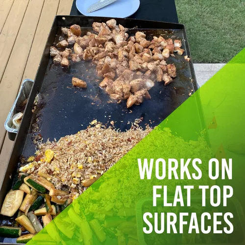 Vista 4 de EarthStone Kit de bloque de limpieza de parrilla, raspador sin cerdas, 3 bloques de limpieza de parrilla y mango EZ-Grip de 7 pulgadas