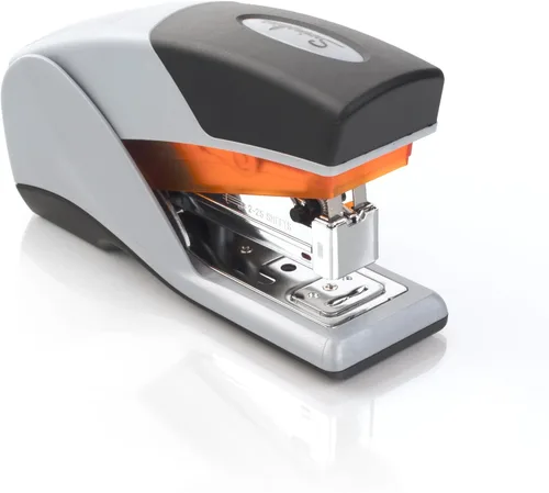 Vista 5 de Swingline Engrapadora, engrapadora de escritorio, tamaño compacto, capacidad de 25 hojas, Optima 25 Esfuerzo reducido, naranja/gris (66412)
