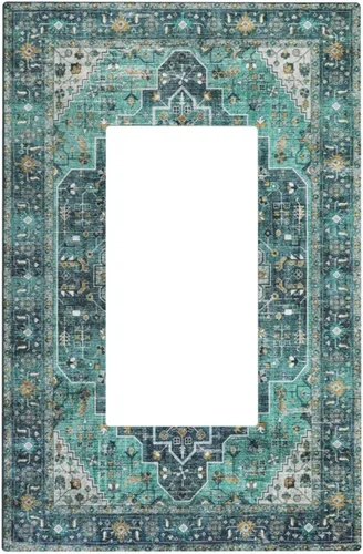 Vista 66 de Cubierta de Toma Duplex de 1 Banda Decorativa con Diseño de Puesta de Sol Abstracto y Arcoíris, Placa Frontal Eléctrica, Interruptor de Luz Único