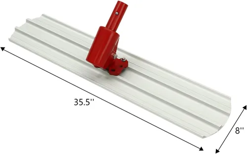 Vista 5 de Bull Herramientas de flotador de hormigón 35 x 8 "Red Round End Titanio-magnesio Aleación Hand Float Machine Concrete Cement Surface Smoothing Tool