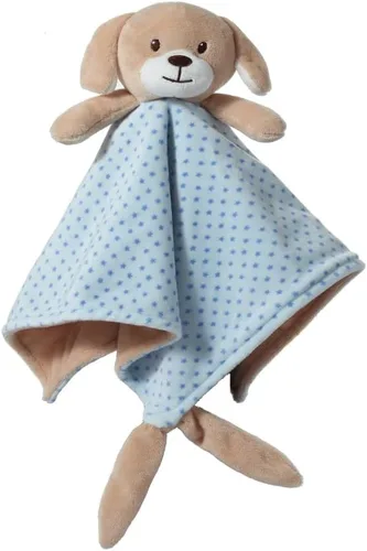 Vista 3 de CREVENT Manta de seguridad facial de animales de felpa suave para niños y niñas, gran regalo para cumpleaños, baby shower (perro azul + etiqueta)
