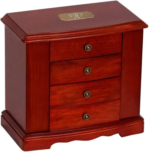 Vista 2 de Mele & Co Harmony - Joyero musical de madera personalizable con cajonesgrabados personalizados para mujeres, niñas