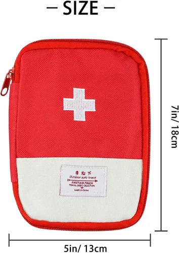 Vista 2 de Paquete de 4 mini bolsas de primeros auxilios de viaje de 7 x 5, bolsa médica portátil de primeros auxilios para exteriores, bolsa de almacenamiento