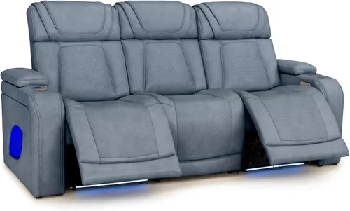 Vista 18 de Seatcraft Endeavour - Sofá de cine en casa, color negro, con mesa plegable