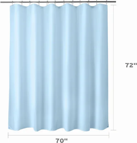 Vista 8 de Titanker Forro de cortina de ducha de tela, azul bebé, impermeable, ligero, lavable a máquina, 70 x 72 pulgadas
