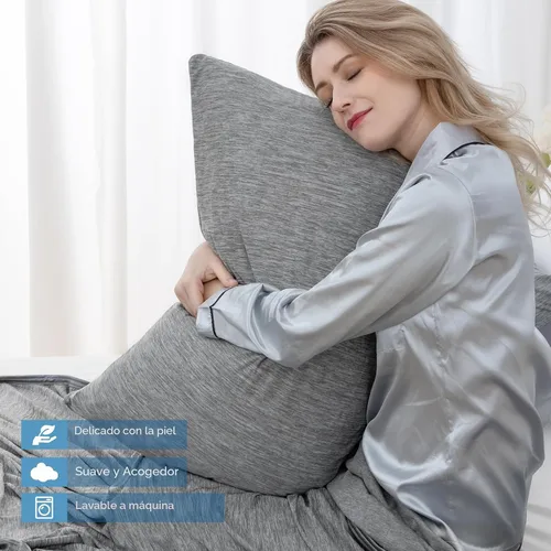 Vista 5 de CHOSHOME Fundas de almohada refrescantes con cremallera Fundas de almohada Q-Max > 0.45 con cremallera para personas que duermen con calor, suaves