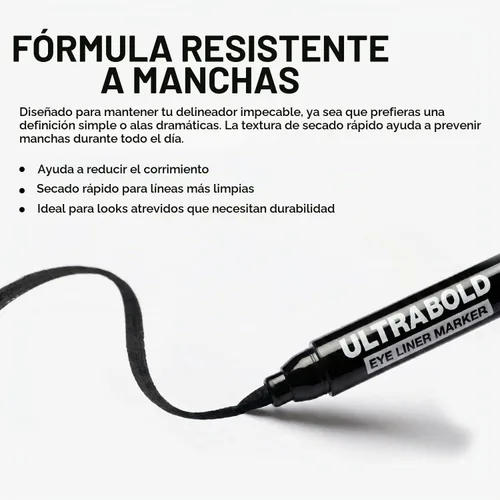 Vista 6 de Palladio Rotulador delineador de ojos Ultra Bold negro carbón