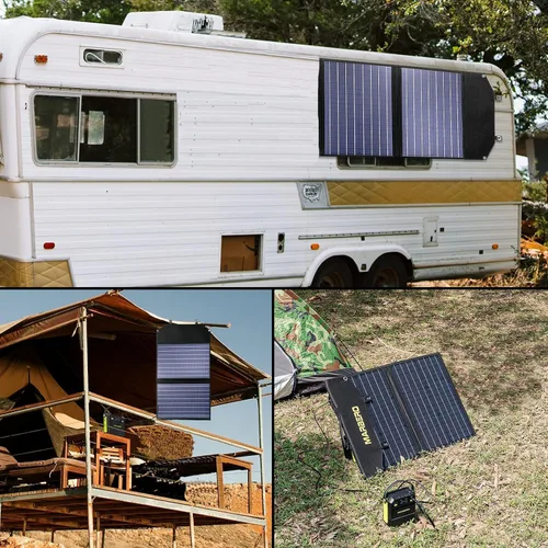 Vista 7 de MARBERO Panel Solar Portátil de 100W 100 Vatios Panel Solar Plegable para Estación de Energía con USB y Salida DC de 18V (10 Conectores) 23%