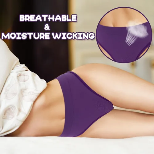Vista 5 de Dokeawo Womens Underwear Seamless Thongs, No Show Thongs Underwear for Women Pack, Breathable Womens Thong Underwear