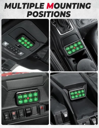 Vista 7 de KEMIMOTO Panel de interruptor táctil de 8 gang, control táctil LED para automóviles, UTV, camiones 60A Circuit Breaker, Blade Fuses, Solid-State