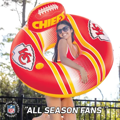 Vista 4 de BigMouth 42” Inflatable Pool Floats Officially Licensed NFL Fan Gear Merchandise Back Support Inner Tube for Adults and Teens