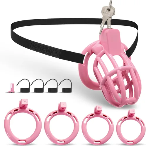Vista 11 de Cinturón de castidad masculino jaula para pene - UTIMI Dispositivos de correa de castidad de plástico ajustable para hombre jaula de bondage