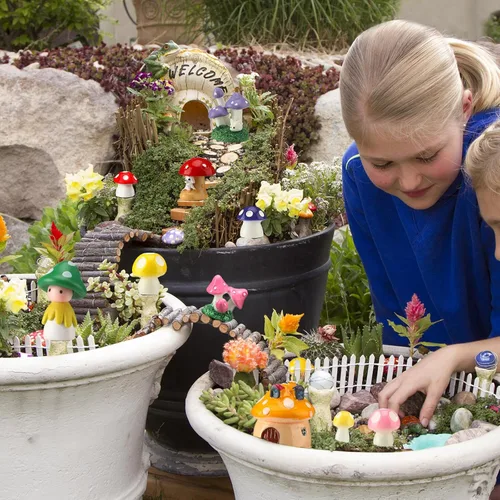 Vista 3 de Yulejo 120 piezas de mini hongos de resina para manualidades, jardín, pequeñas figuritas de hongos en miniatura, adornos coloridos a granel