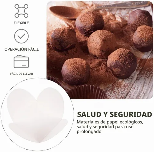 Vista 9 de 100 piezas de envoltorios de trufas para tazas de papel de chocolate para el día de San Valentín, tazas de trufas de dulces, suministros