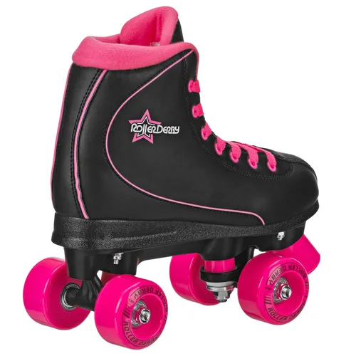 Vista 2 de Roller Derby Roller Star 600 - Patines para mujer, color negro/rosa, talla 10