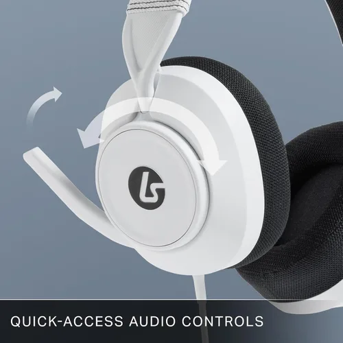 Vista 4 de LucidSound LS10P Gen 2 Wired Gaming Headset for PlayStation - White, Quick-Access Audio Controls, Designed for Comfort, Premium Audio, flip-to-Mute